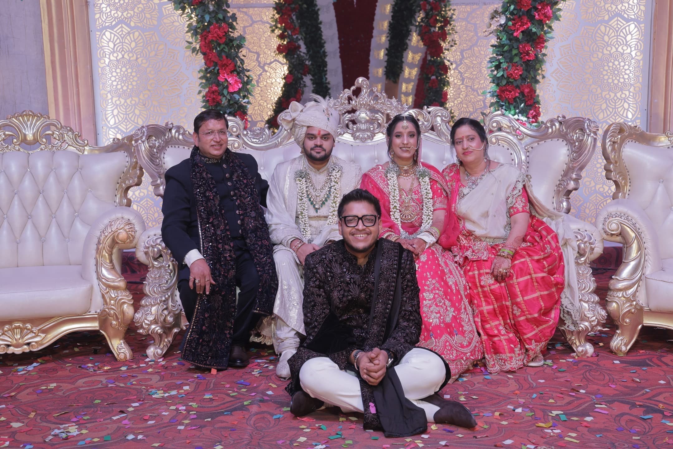 Family portrait after the wedding ceremony